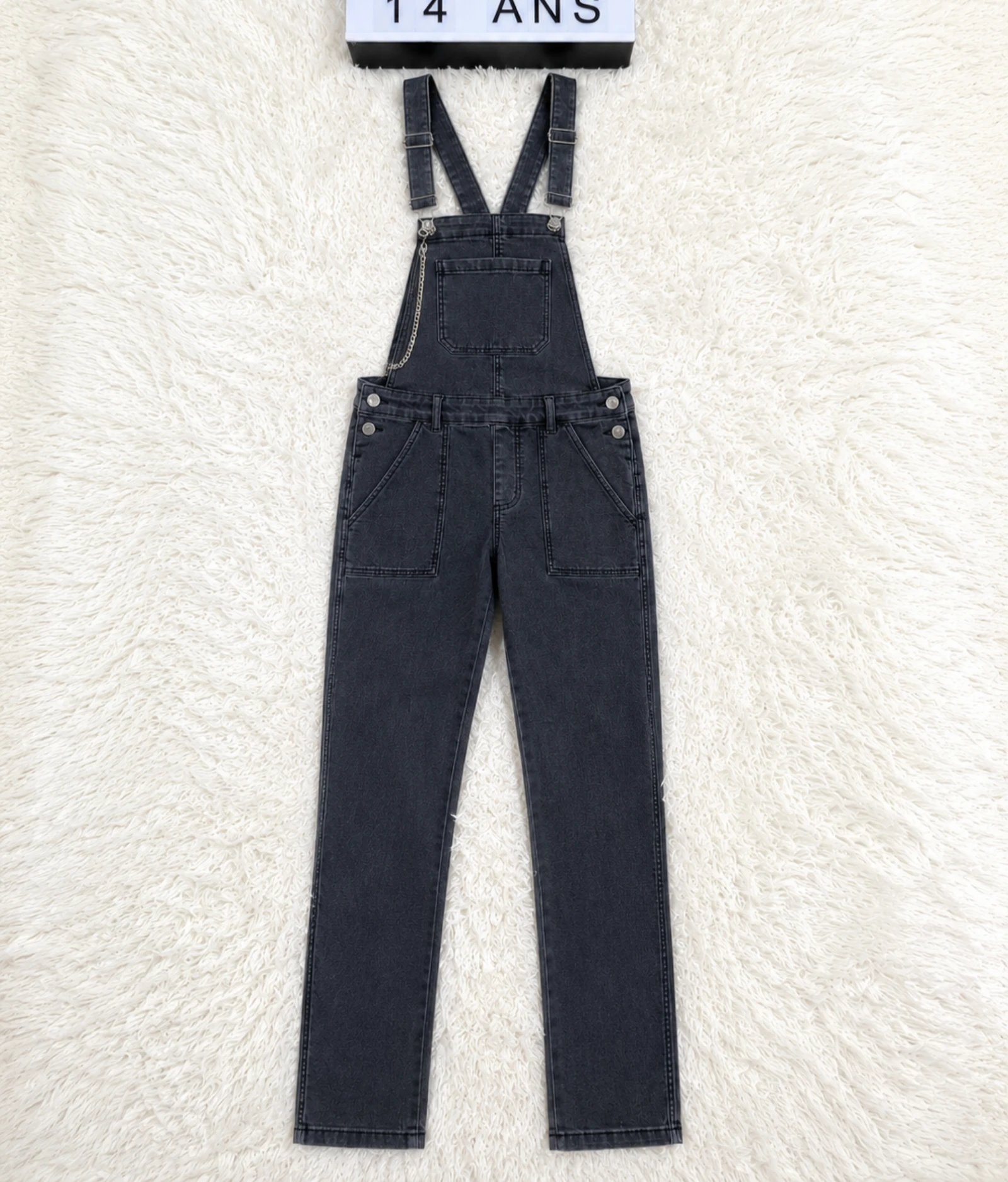 Salopete jeans cinza Jennyfer tamanho 34 14 anos 👒 – photo 3